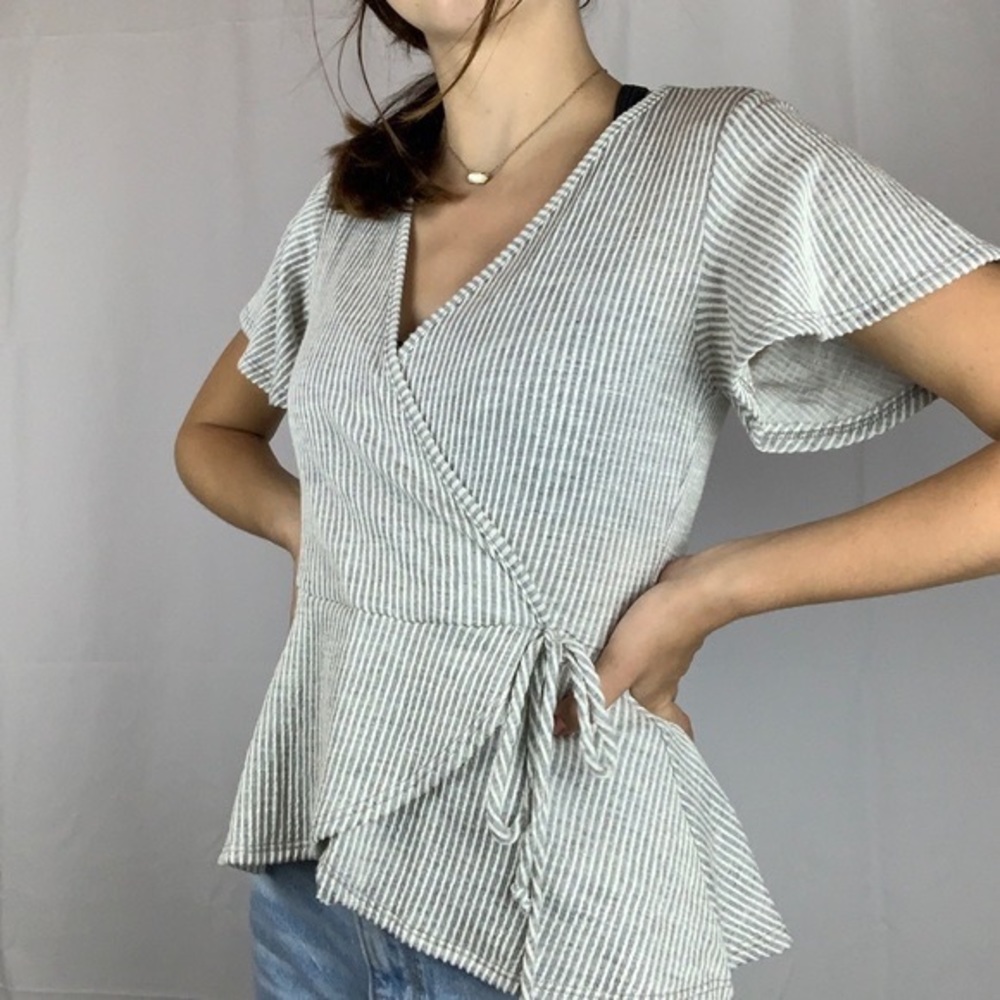 Marshall's cross over grey top size xs